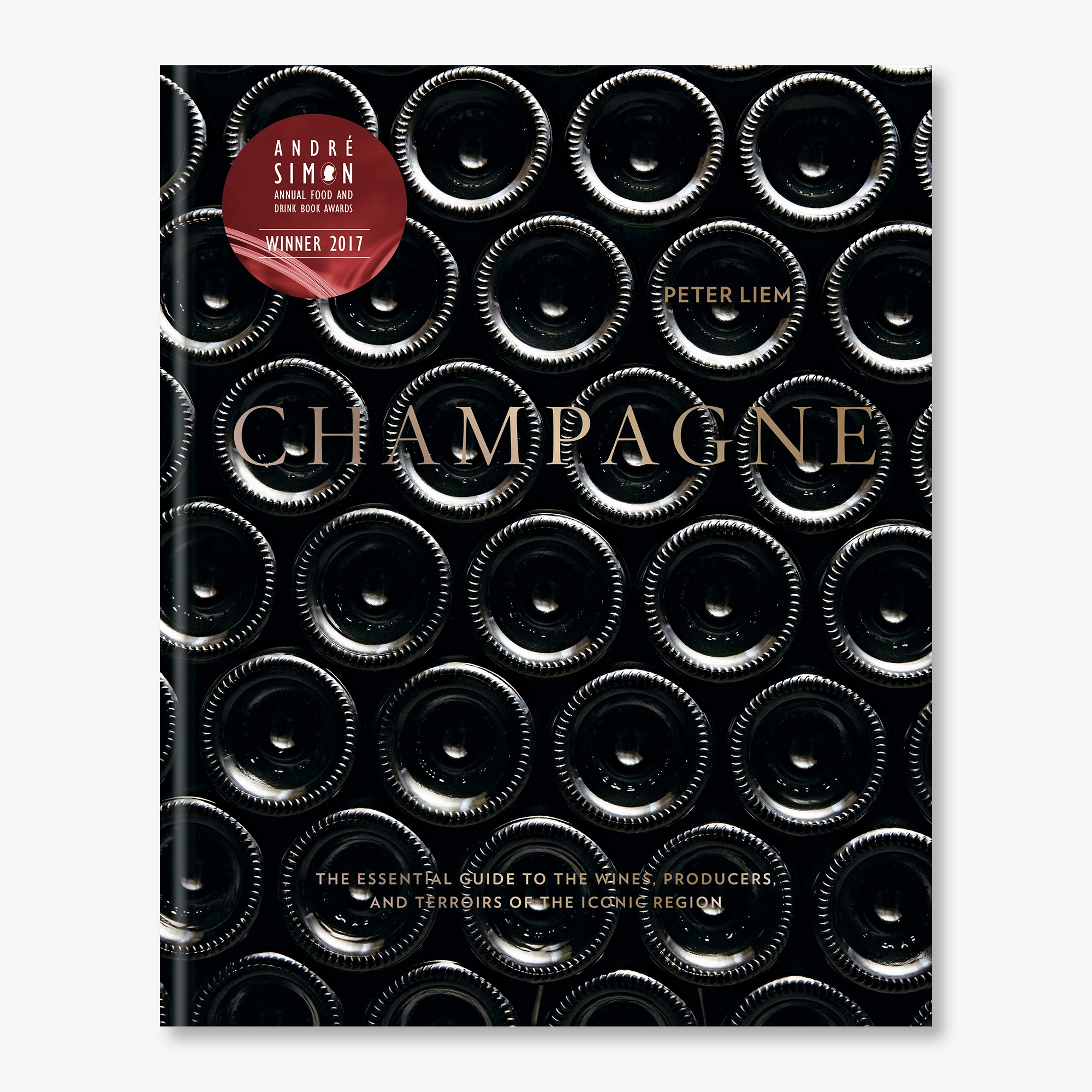 Champagne book cover, featuring stacked bottles.